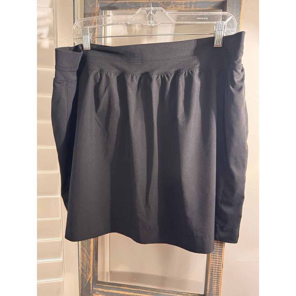 Member's Mark Active Tennis Skort XXL  Built-in Short Side Pockets Skirt Black